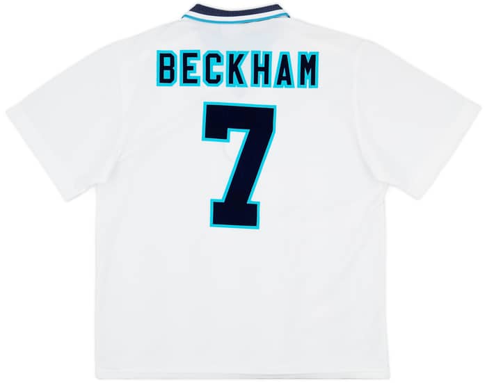 1995-97 England Home Shirt Beckham #7 - 9/10 - (XXL)