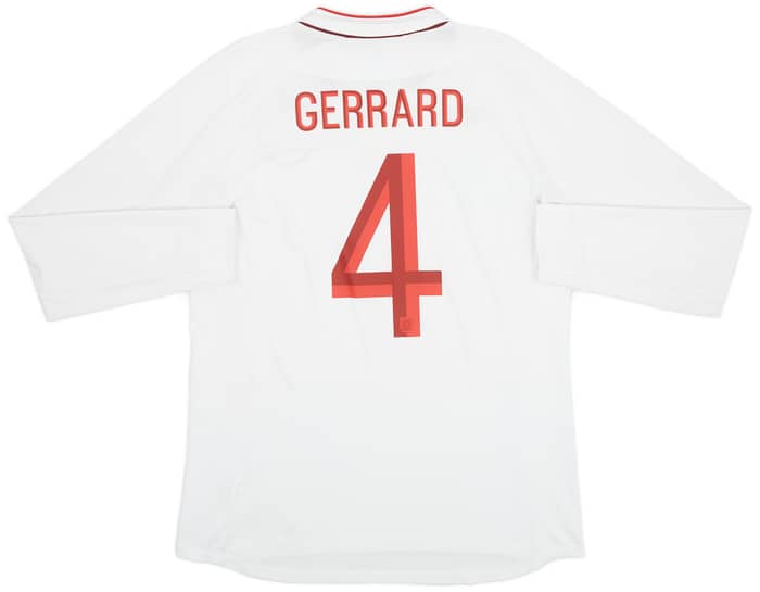 2012-13 England Home L/S Shirt Gerrard #4 - 6/10 - (M)