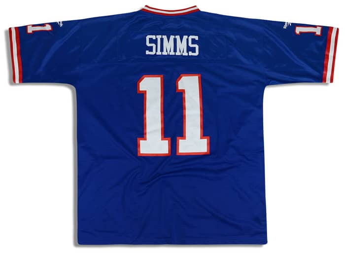 1991 New York Giants Simms #11 Reebok Throwback Premier Jersey (Home) XXL