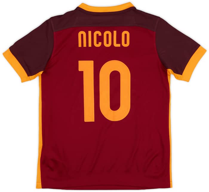 2015-16 Roma Home Shirt Nicolo #10 - 7/10 - (M.Boys)