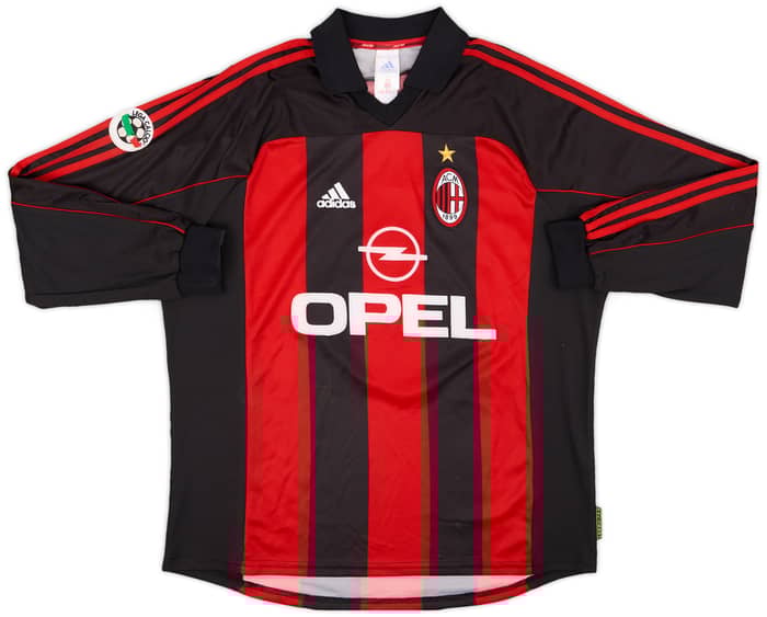 2000-02 AC Milan Match Issue Home L/S Shirt Albertini #4