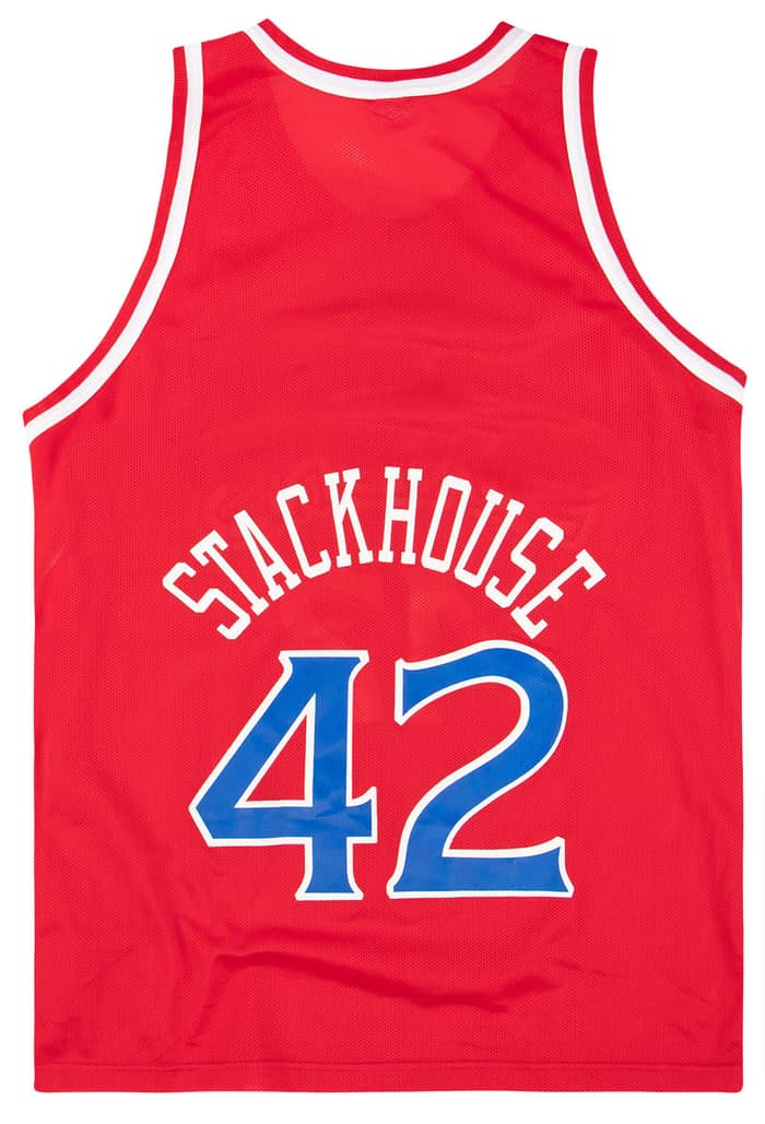 1995-97 Philadelphia 76ers Stackhouse #42 Champion Jersey (Away) XL