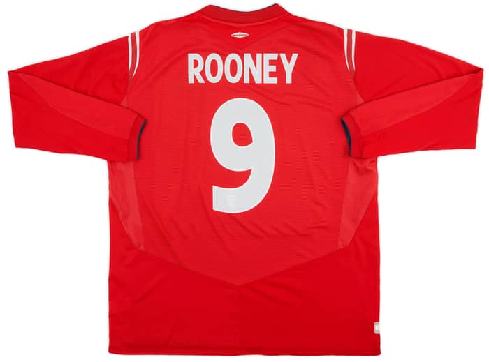 2004-06 England Away L/S Shirt Rooney #9 - 8/10 - (XXL)