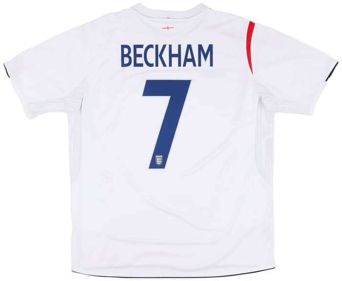 2005-07 England Home Shirt Beckham #7 - 6/10 - (L)