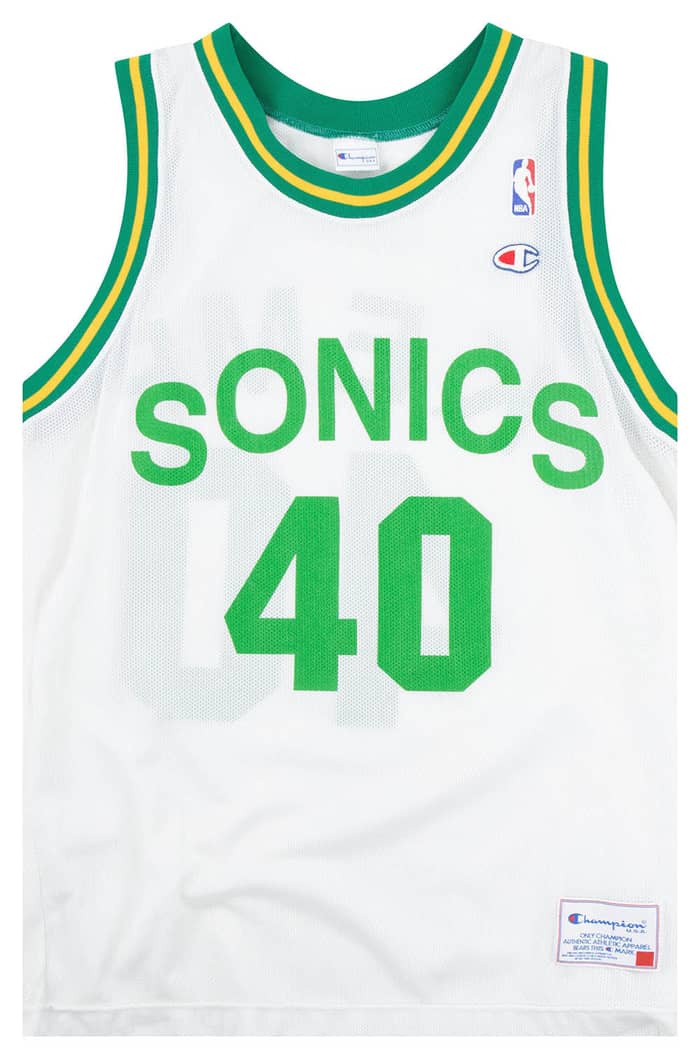 1991-95 Seattle Supersonics Kemp #40 Champion Jersey (Home) M