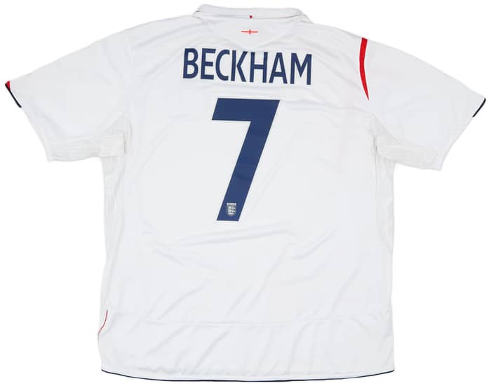2005-07 England Home Shirt Beckham #7 - 7/10 - (XXL)