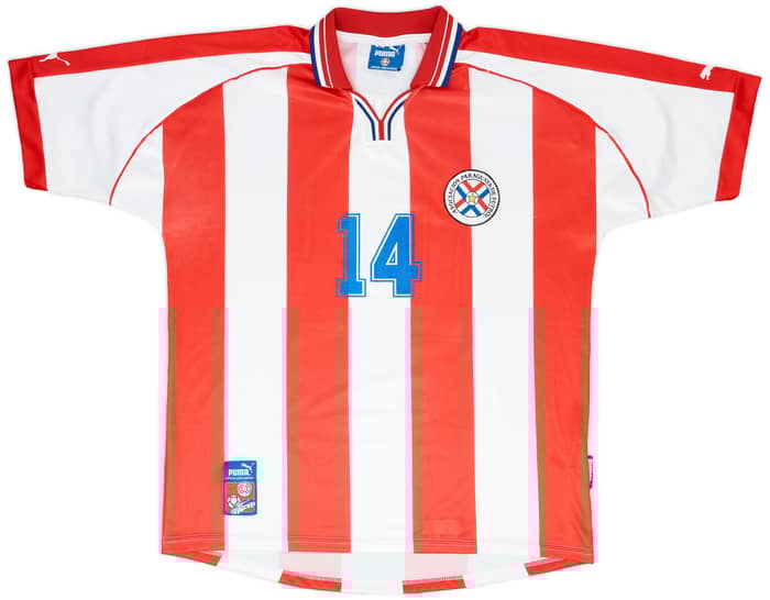 2000-02 Paraguay Home Shirt da Silva #14 - 9/10 - (XL)