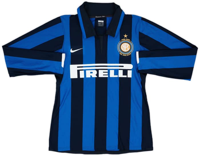 2007-08 Inter Milan Match Issue Home L/S Shirt #17