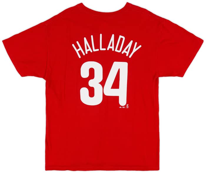2010-13 Philadelphia Phillies Halladay #34 Majestic Tee - 7/10 - (L)