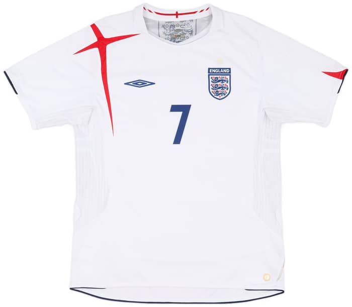 2005-07 England Home Shirt Beckham #7 - 7/10 - (L)