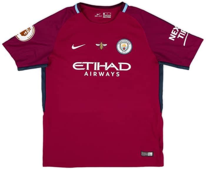 2017-18 Manchester City Away Shirt Champions #18 - 8/10 - (XL.Boys)