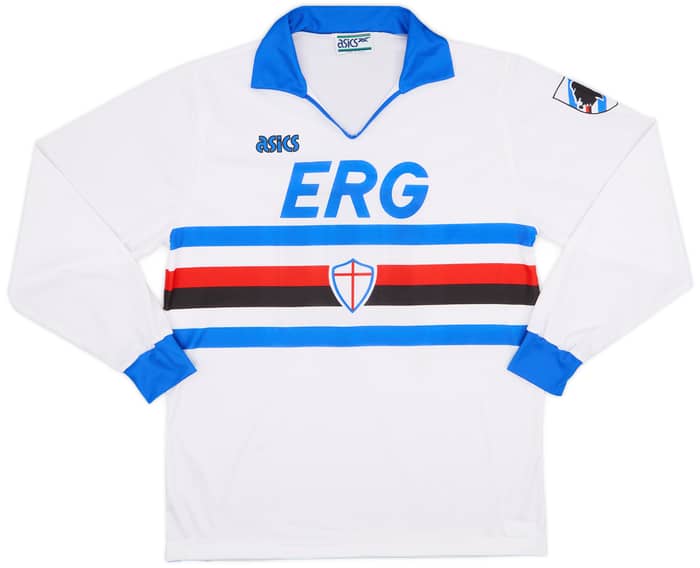 1991-92 Sampdoria Away L/S Shirt #10 - 8/10 - (XL)