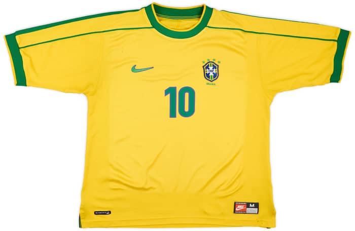 1998-00 Brazil Home Shirt Rivaldo #10 - 5/10 - (M)