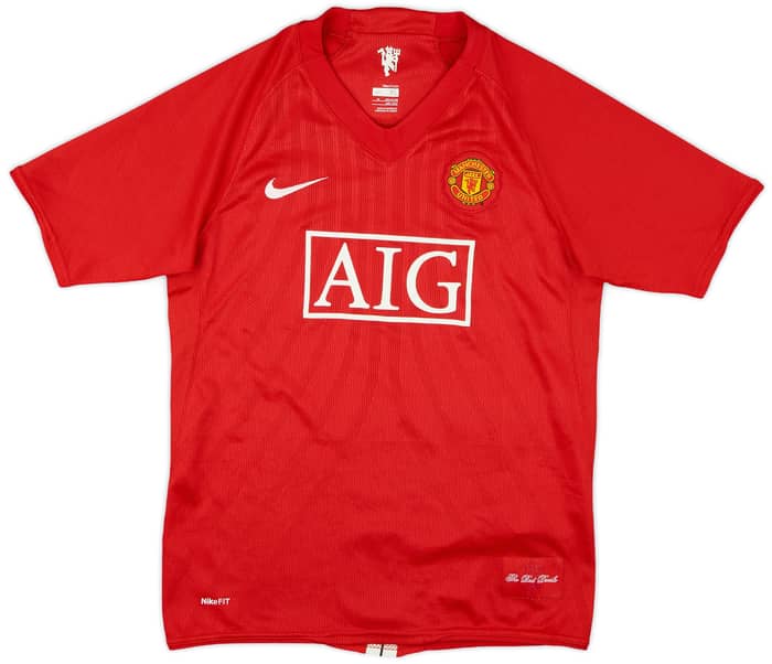 2007-09 Manchester United Home Shirt - 8/10 - (L.Boys)
