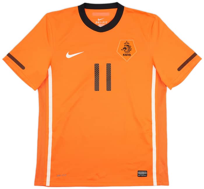 2010-11 Netherlands Home Shirt Robben #11 - 9/10 - (M)
