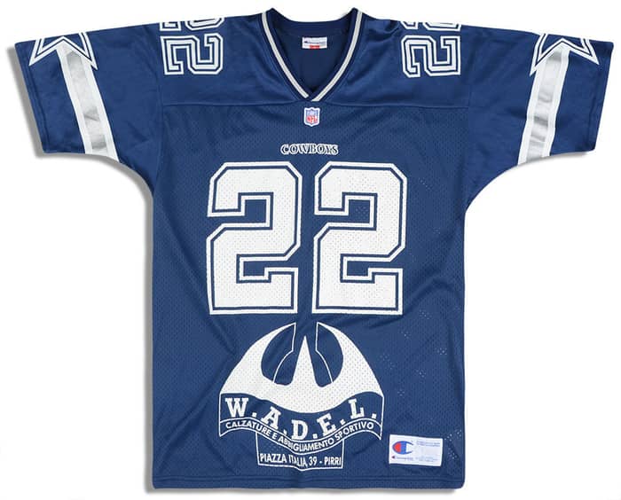 1996-00 Dallas Cowboys E. Smith #22 Champion Jersey (Home) S