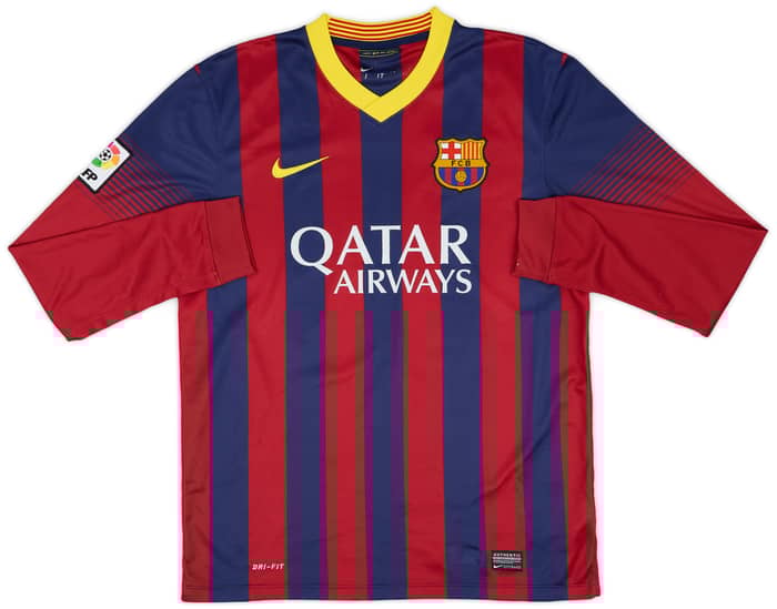 2013-14 Barcelona Home L/S Shirt Messi #10 - 7/10 - (M)