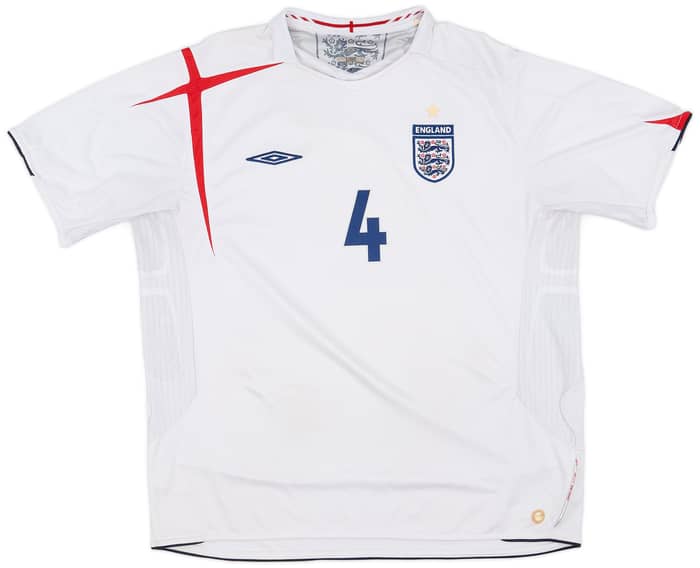 2005-07 England Home Shirt Gerrard #4 - 6/10 - (XXL)