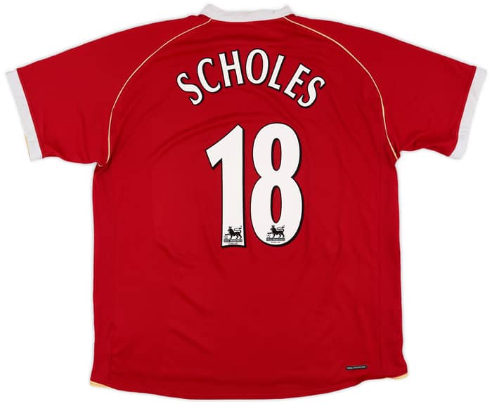 2006-07 Manchester United Home Shirt Scholes #18 - 7/10 - (XXL)