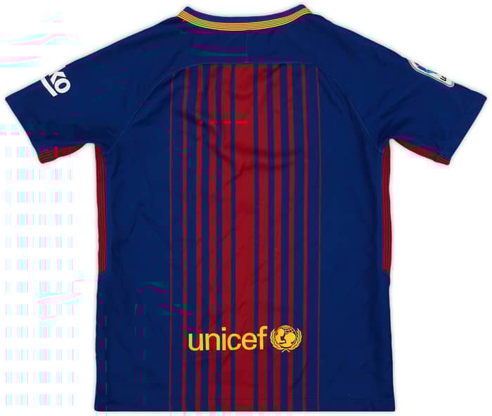 2017-18 Barcelona Home Shirt - 8/10 - (M.Boys)