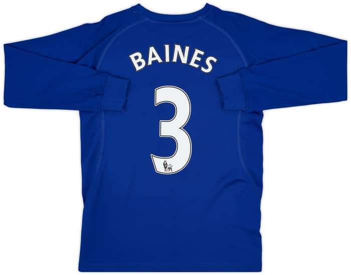 2010-11 Everton Home L/S Shirt Baines #3 - 7/10 - (S)