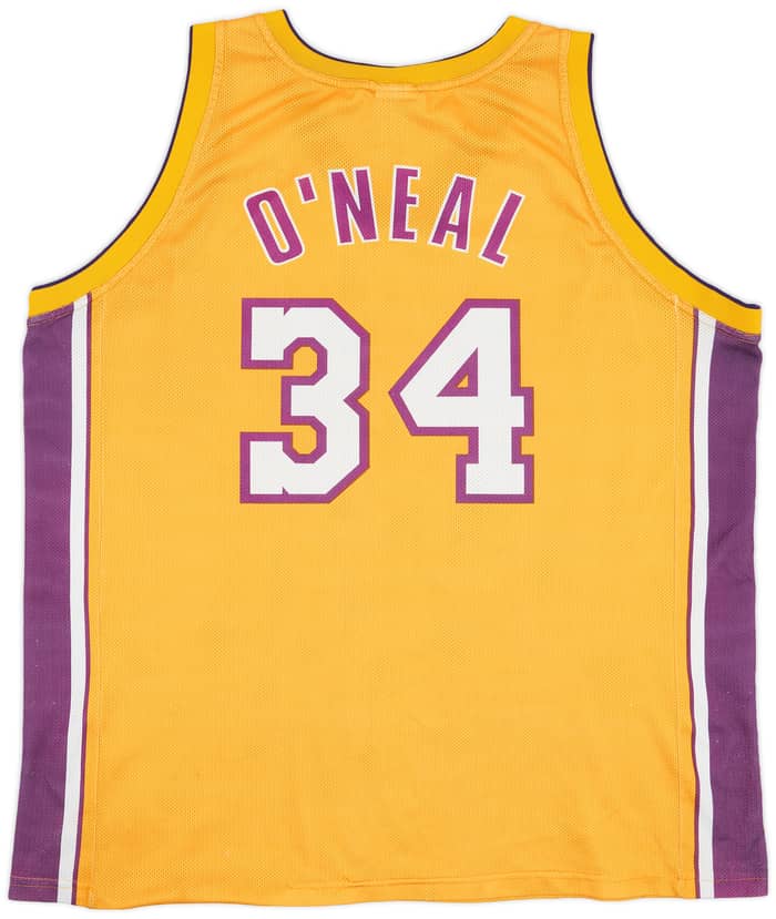 1999-04 LA Lakers O'Neal #34 Champion Home Jersey - 5/10 - (XXL)