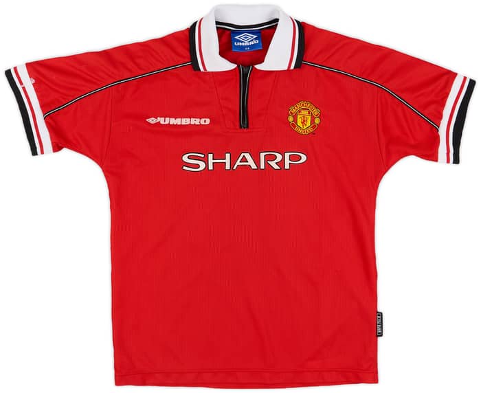 1998-00 Manchester United Home Shirt Yorke #19 - 7/10 - (L.Boys)