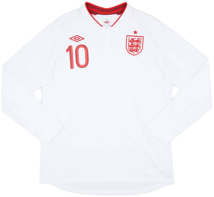 2012-13 England Home L/S Shirt Rooney #10 - 9/10 - (XL)