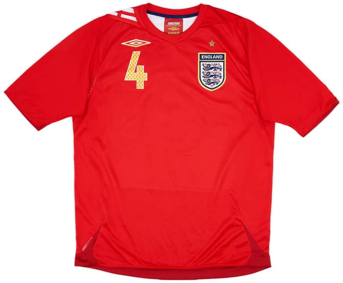 2006-08 England Away Shirt Gerrard #4 - 8/10 - (L)