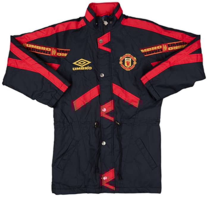 1994-95 Manchester United Umbro Padded Bench Coat - 9/10 - (L.Boys)