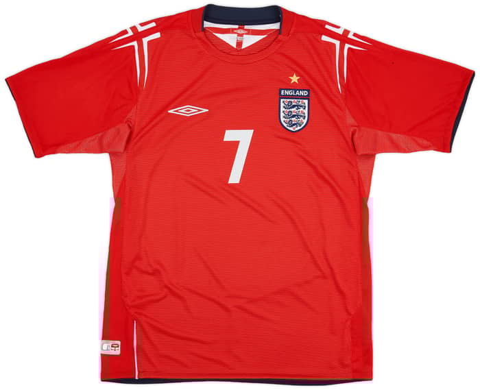 2004-06 England Away Shirt Beckham #7 - 6/10 - (M)