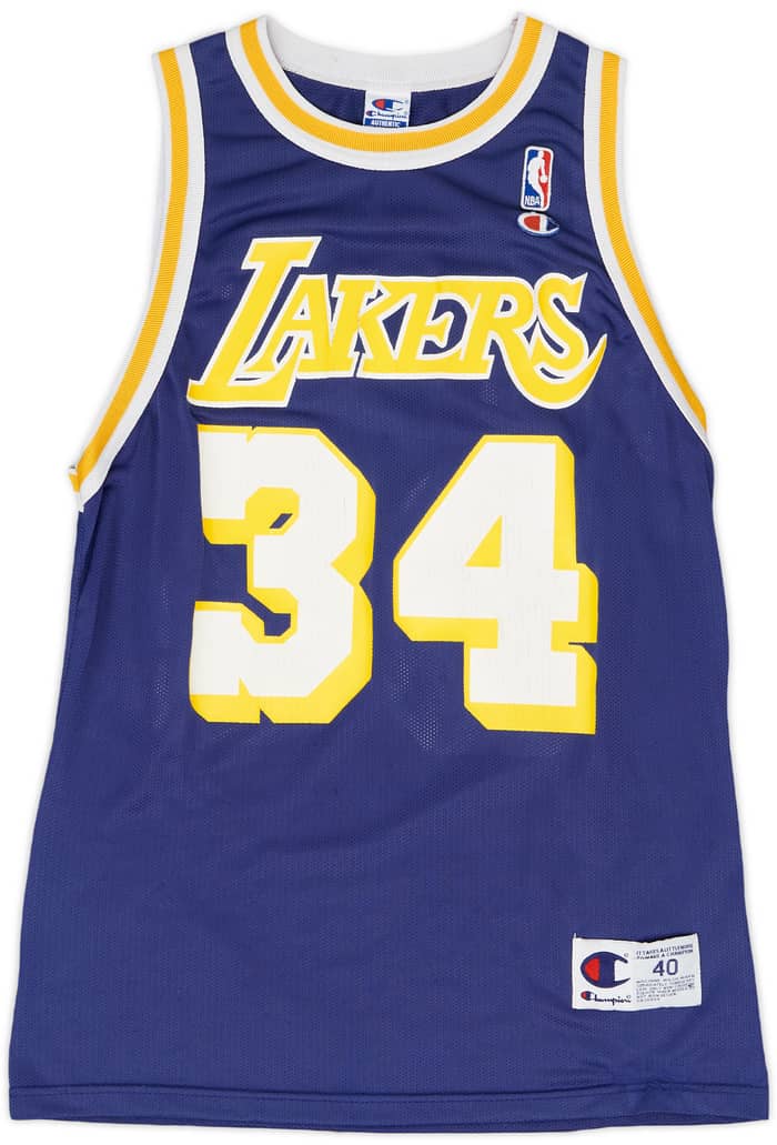 1996-99 LA Lakers O'Neal #34 Champion Away Jersey - 5/10 - (M)
