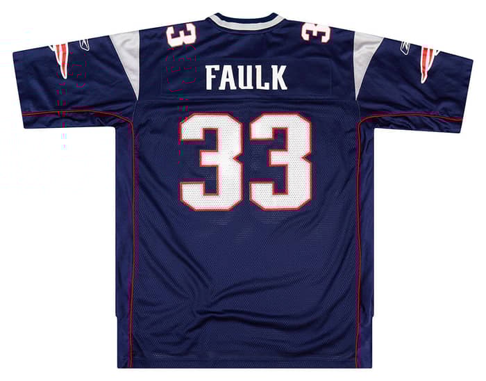 2007 New England Patriots Faulk #33 Reebok On Field Jersey (Home) XL
