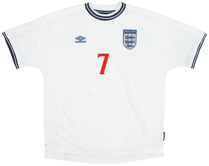 1999-01 England Home Shirt Beckham #7 - 4/10 - (XXL)