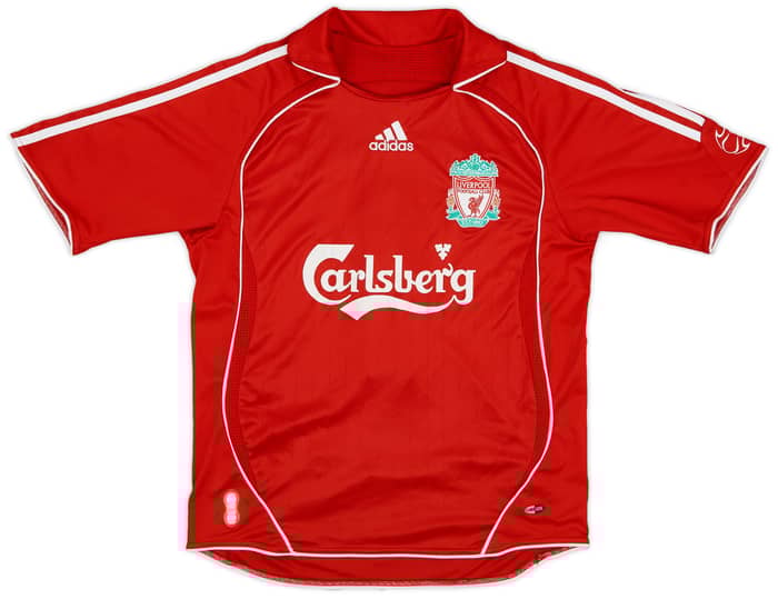 2006-08 Liverpool Home Shirt Gerrard #8 - 6/10 - (XL.Boys)
