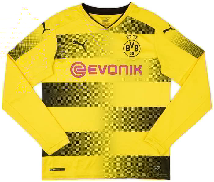 2017-18 Borussia Dortmund Home L/S Shirt - 7/10 - (XL.Boys)