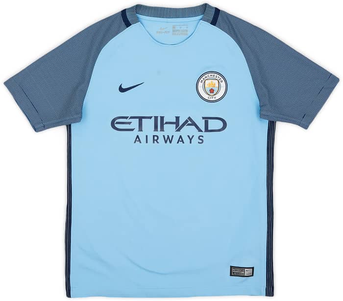 2016-17 Manchester City Home Shirt Gundogan #8 - 7/10 - (M.Boys)