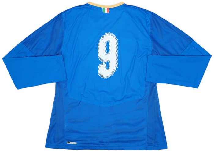 2007-08 Italy Basic Home L/S Shirt #9 - 6/10 - (XL.Boys)