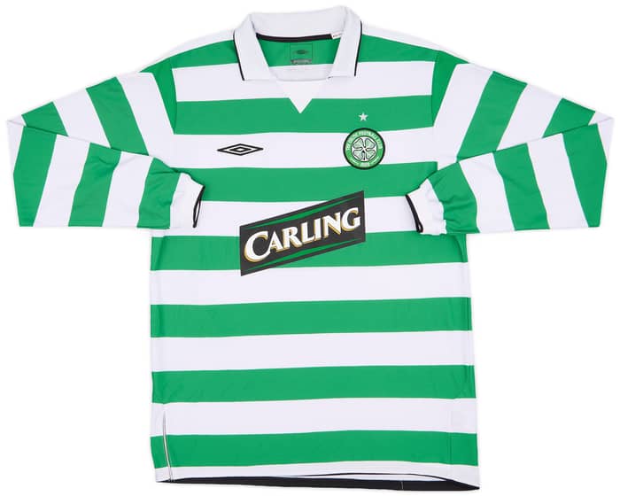 2004-05 Celtic Home L/S Shirt Juninho #7 - 9/10 - (L)
