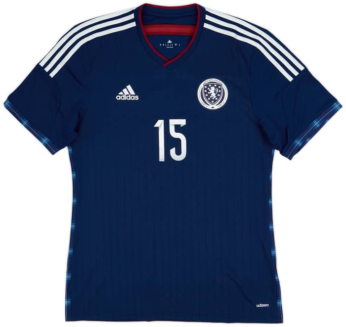 2014-15 Scotland Player Issue Home Shirt #15 - 8/10 - (L)