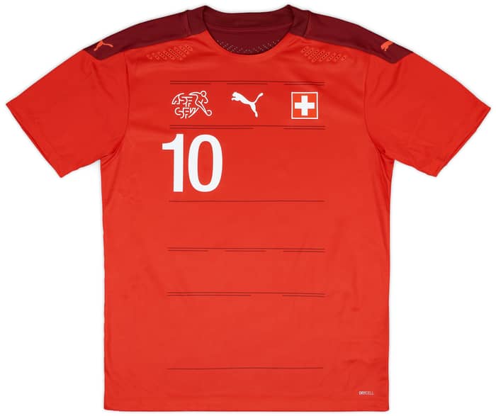2020-21 Switzerland Player Issue Home Shirt Xhaka #10