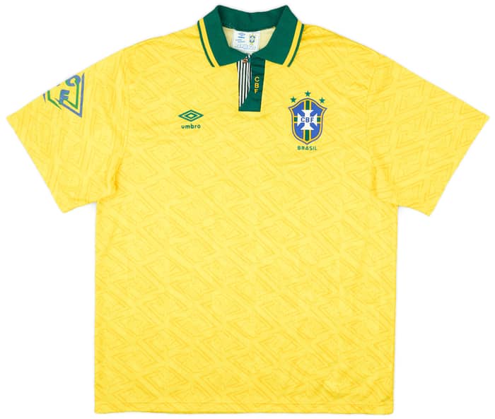 1991-93 Brazil Home Shirt #15 - 9/10 - (XL)