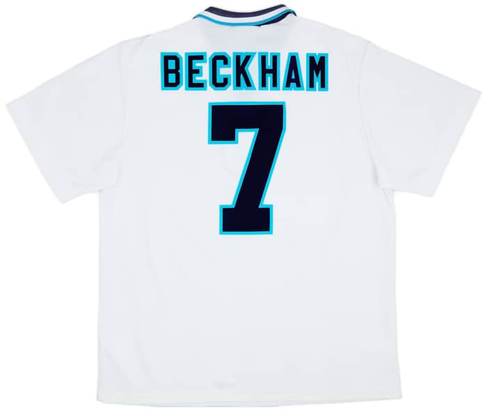 1995-97 England Home Shirt Beckham #7 - 8/10 - (XL)