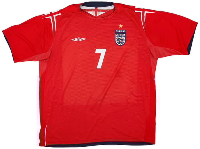 2004-06 England Away Shirt Beckham #7 - 6/10 - (XXL)