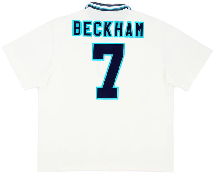 1995-97 England Home Shirt Beckham #7 - 5/10 - (XXL)