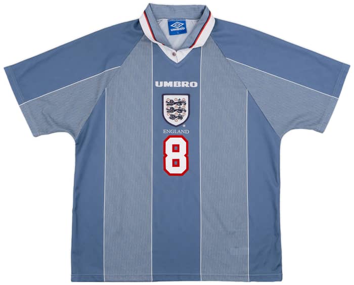 1996-97 England Away Shirt Gascoigne #8 - 9/10 - (XL)