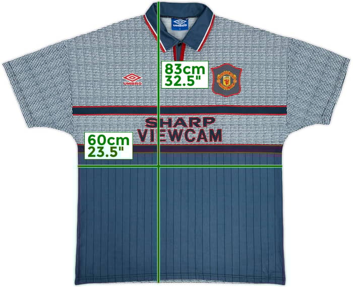 1995-96 Manchester United Away Shirt Beckham #24 - 9/10 - (XL)