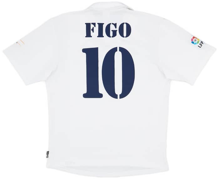 2001-02 Real Madrid Home Shirt Figo #10 - 4/10 - (XL)