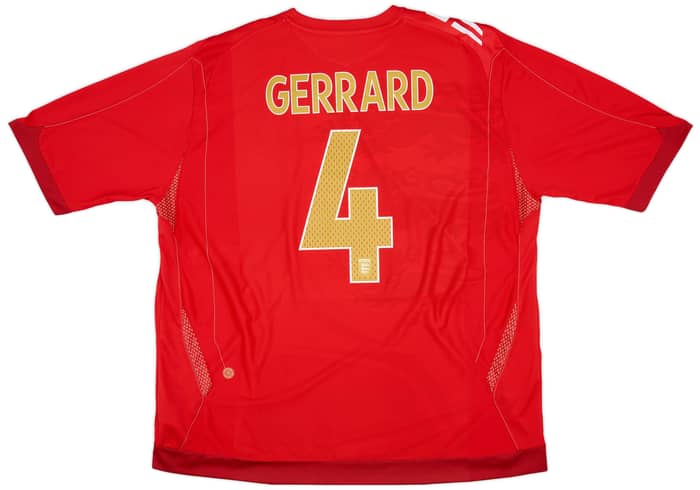 2006-08 England Away Shirt Gerrard #4 - 9/10 - (3XL)