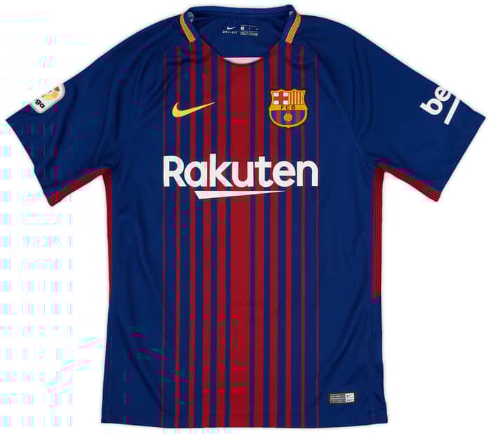 2017-18 Barcelona Home Shirt Suarez #9 - 9/10 - (S)